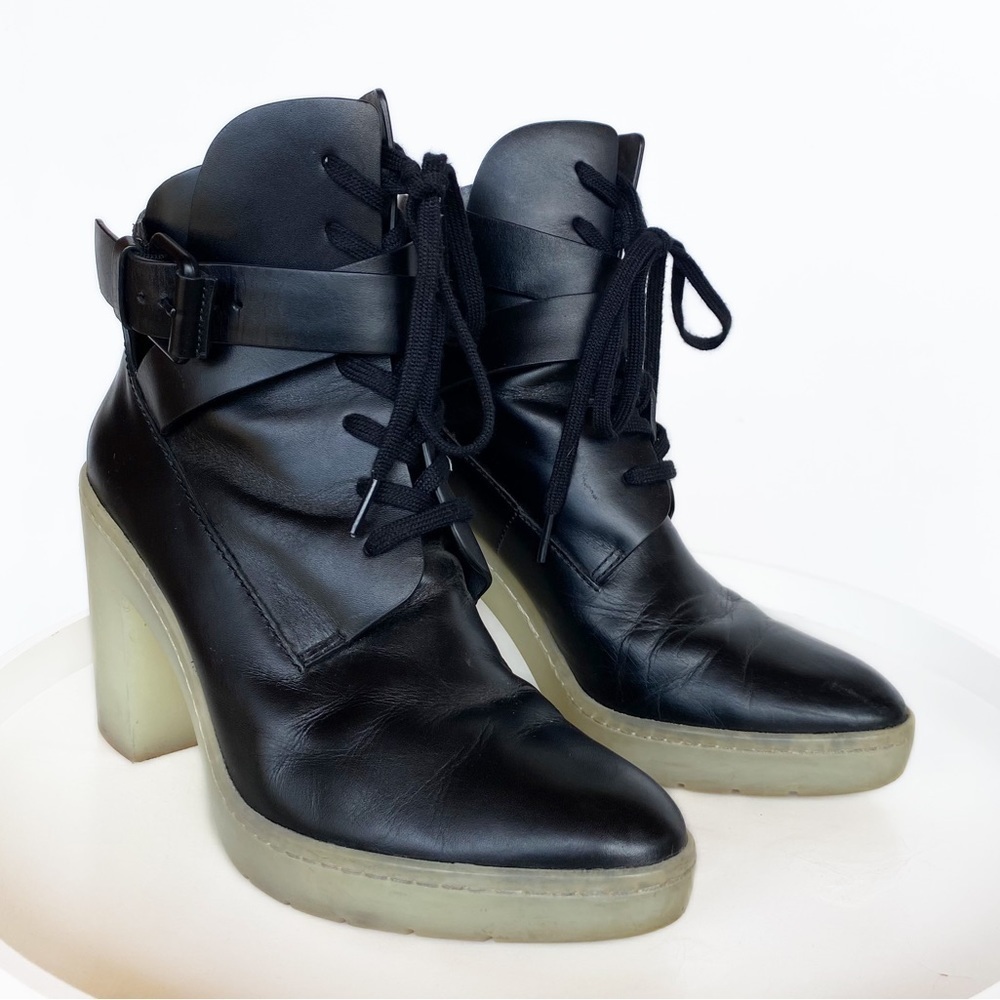 Alexander Wang Black and Cream Ankle Boots